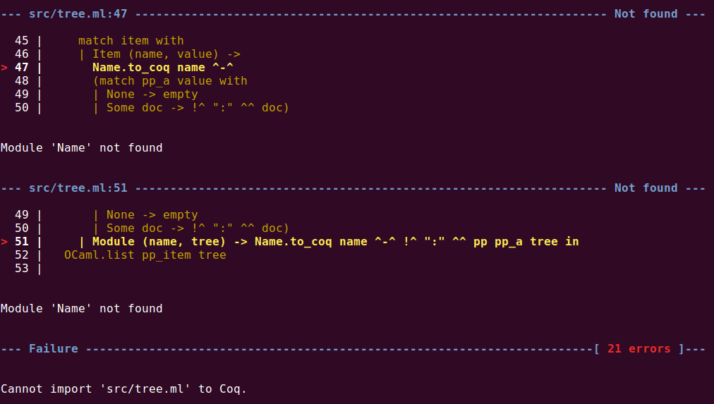 Multiple errors report